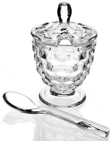 American Clear (Stem 2056) Mustard & Lid with Spoon