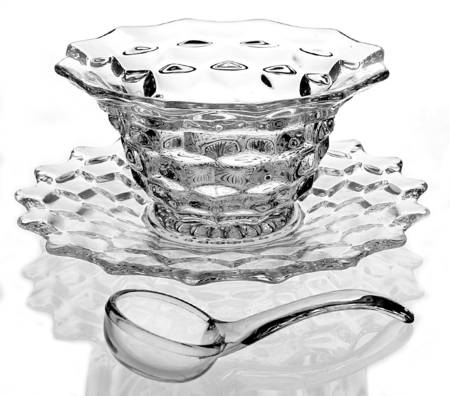 American Clear (Stem 2056) Mayo Bowl & Underplate/Cream Saucer & Ladle