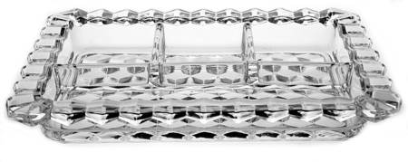 American Clear (Stem 2056) 9" Rectangular 4 Part Celery/Relish