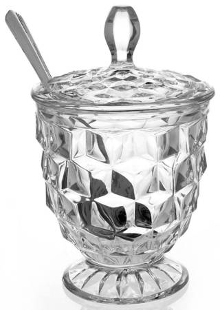 American Clear (Stem 2056) Marmalade W/Lid & Metal Spoon