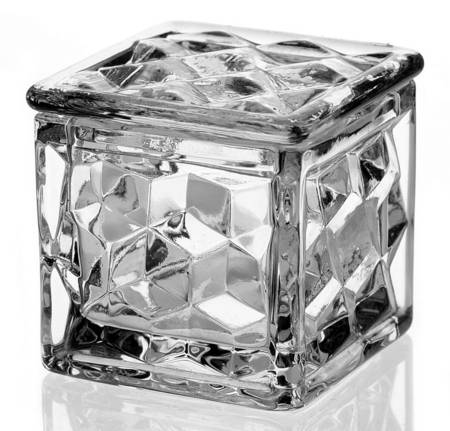 American Clear (Stem 2056) Square Pomade Box with Lid