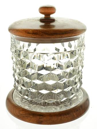 American Clear (Stem 2056) Tobacco Humidor & Wood Lid w/Wood Base