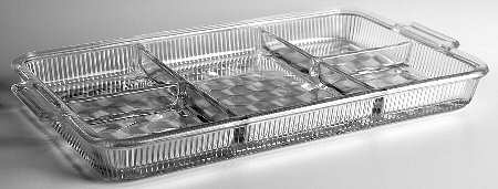 American Clear (Stem 2056) 5-Part Divided Rectangular Tray No Metal Frame