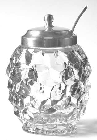 American Clear (Stem 2056) Honey Jar & Metal Lid with Spoon