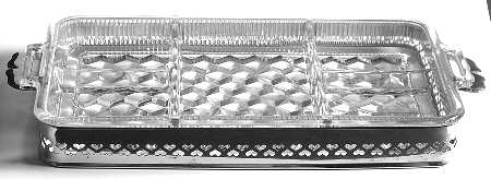 American Clear (Stem 2056) 5-Part Divided Rectangular Tray with Metal Frame