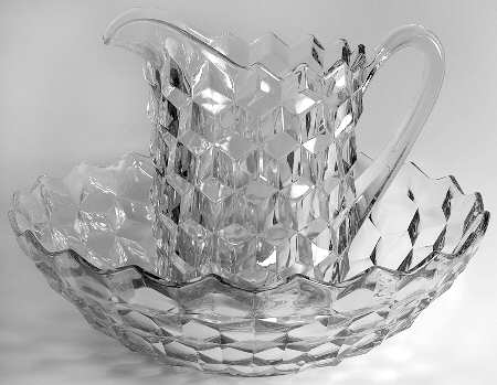 American Clear (Stem 2056) 16" Wash Bowl W/160 Oz Pitcher