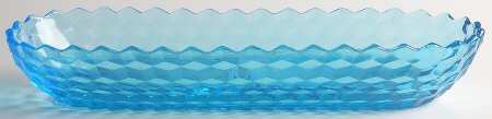 American Clear (Stem 2056) Blue Large Oblong Dresser Bowl