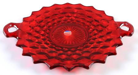 American Clear (Stem 2056) Ruby Handled Cake Plate