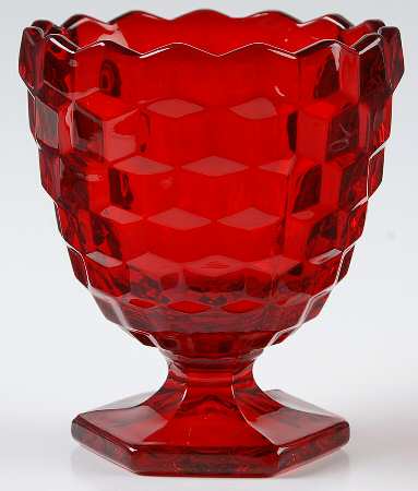 American Clear (Stem 2056) Ruby Hex Footed Candy Dish, No Lid