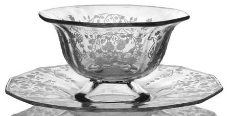 Arcady (Stem 6014, Etch 326) Mayonnaise Bowl and Underplate