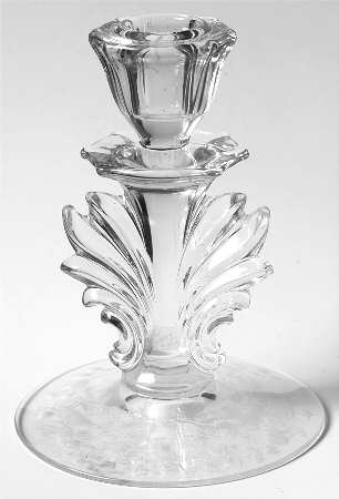 Arcady (Stem 6014, Etch 326) 5" Candlestick (Baroque Shape)