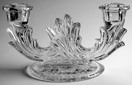 Arcady (Stem 6014, Etch 326) Double Candlestick (Baroque Shape)