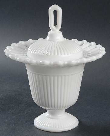 Arlington Milk Glass Spooner & Lid
