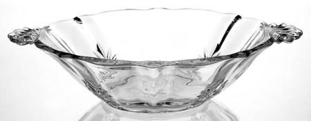 Baroque Clear 10" Round Handled Bowl (Baroque Shape)