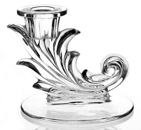 Baroque Clear 4" Candlestick (Baroque Shape)