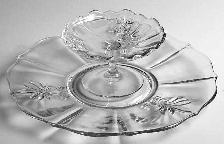 Baroque Clear Cheese & Cracker Set (Baroque Shape)