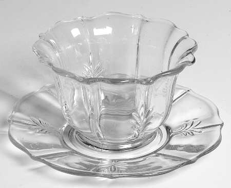 Baroque Clear Mayonnaise Bowl & Underplate(Baroque Shape)