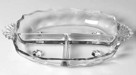 Baroque Clear 3 Part Handled Relish (Baroque Shape)