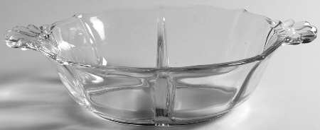 Baroque Clear Divided Handled Mayonnaise Bowl (Baroque Shape)