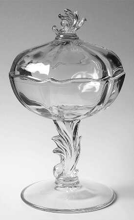 Baroque Clear Footed Jelly & Cover (Baroque Shape)