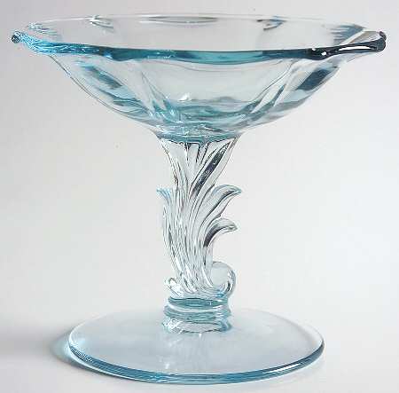 Baroque Blue 4" X 6" Baroque Shape Comport