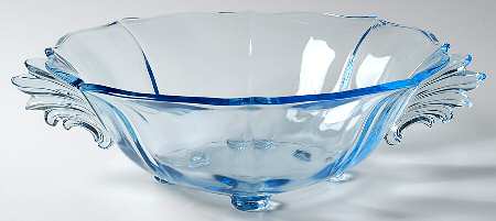 Baroque Blue Handled 4-Toed Bowl (Baroque Shape)