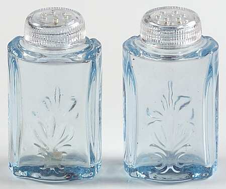 Baroque Blue Shaker Set with Glass Lids (Baroque Shape)