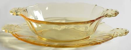 Baroque Topaz Sauce Boat & Tray (Baroque Shape)