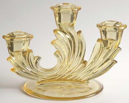 Baroque Topaz 3 Light Candlestick (Baroque Shape)