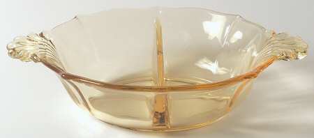 Baroque Topaz Divided Handled Mayonnaise Bowl (Baroque Shape)