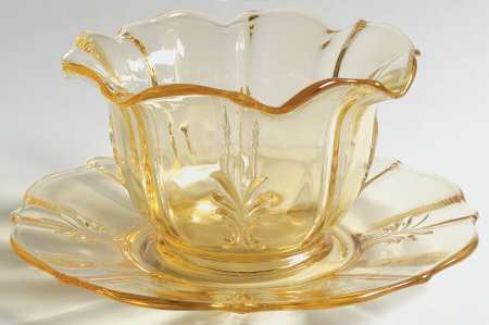 Baroque Topaz Mayonnaise Bowl & Underplate(Baroque Shape)