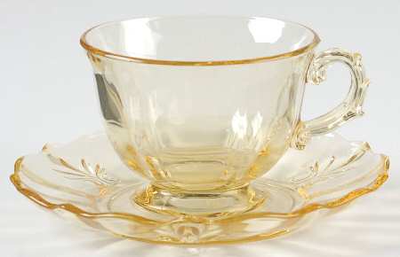 Baroque Topaz Footed Cup & Saucer (Baroque Shape)