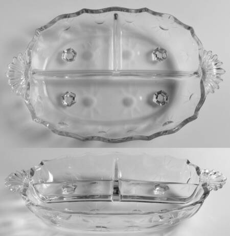 Beacon (Stem 6017, Cut 767) 3 Part Handled Relish (Baroque Shape)