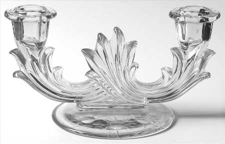 Beacon (Stem 6017, Cut 767) Double Candlestick (Baroque Shape)