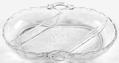 Bouquet (Stem 6033, Etch 342) 11" Oval 3 Part Celery/Relish