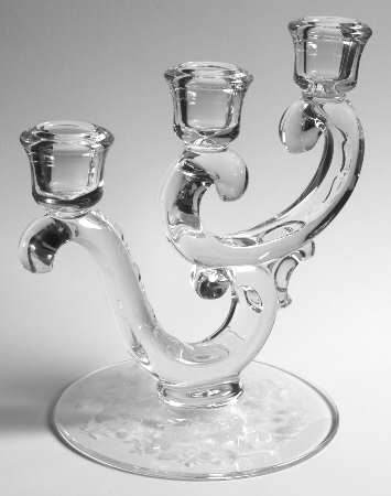 Bouquet (Stem 6033, Etch 342) 3 Light Candlestick