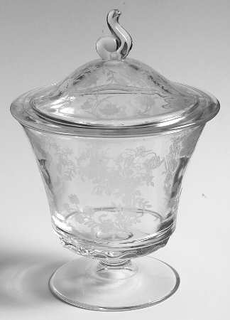 Bouquet (Stem 6033, Etch 342) Candy Dish & Lid