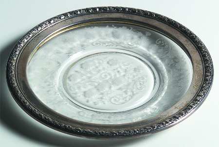 Buttercup Cheese Plate with Sterling Rim