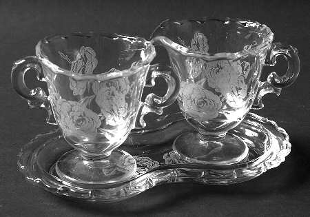 Camellia Mini Creamer, Sugar and Tray Set