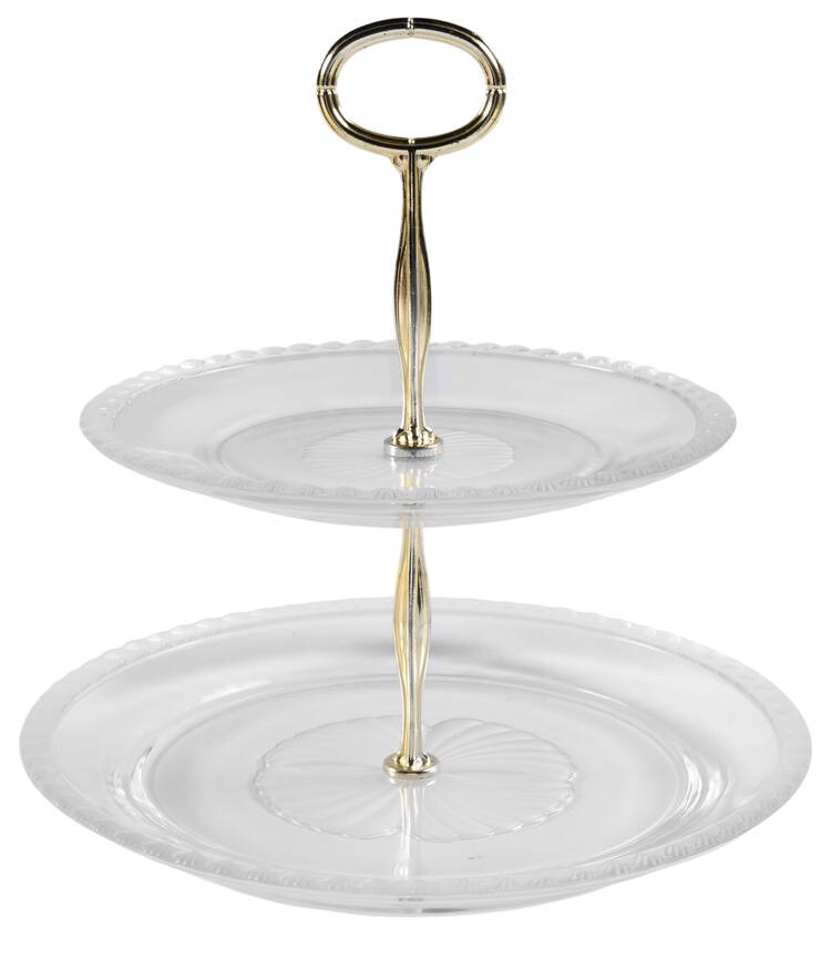 Captiva Clear (Frosted Shell) 2 Tier Serving Tray HC