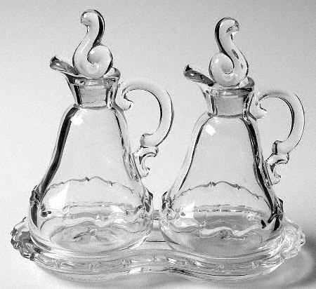 Century (Pressed) Cruet Set with Tray (2 Cruet's & Tray)