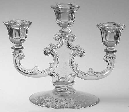 Chateau (6008, Etch #315) 3 Light Candlestick