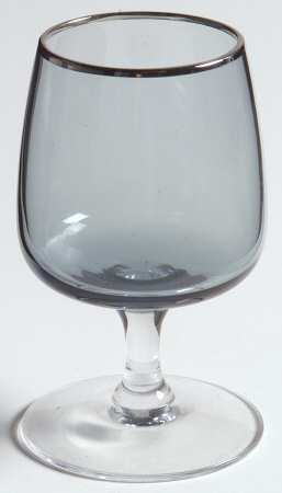 Cherish (Gray Bowl, Platinum Trim) Brandy Glass