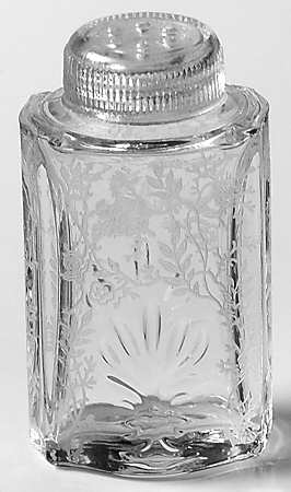 Chintz (Etched) Shaker with Plastic Lid (Baroque Shape)