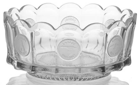 Coin Glass Clear 7" Round Bowl