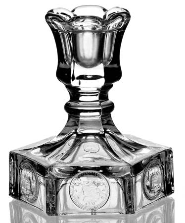 Coin Glass Clear 4" Single Light Candlestick