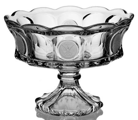 Coin Glass Clear Compote