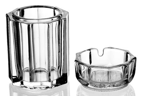 Coin Glass Clear Cigarette Holder & Ashtray Lid (Has Slot)