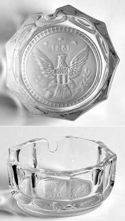 Coin Glass Clear Ashtray Lid with Slot for Cigarette Holder