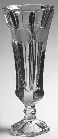 Coin Glass Clear 8" Bud Vase
